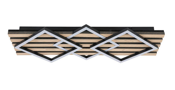 LED-DECKENLEUCHTE 63/29/7,5 cm   - Eichefarben/Schwarz, Basics, Holzwerkstoff/Kunststoff (63/29/7,5cm) - Novel