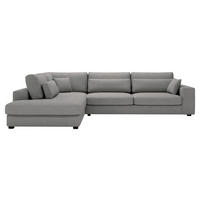 ECKSOFA in Cord Grau  250/314 cm  - Schwarz/Grau, KONVENTIONELL, Kunststoff/Textil (250/314cm) - Carryhome