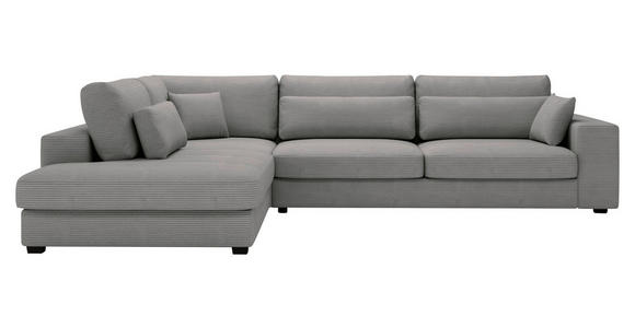 ECKSOFA  in Cord Grau  250/314 cm  - Schwarz/Grau, KONVENTIONELL, Kunststoff/Textil (250/314cm) - Carryhome