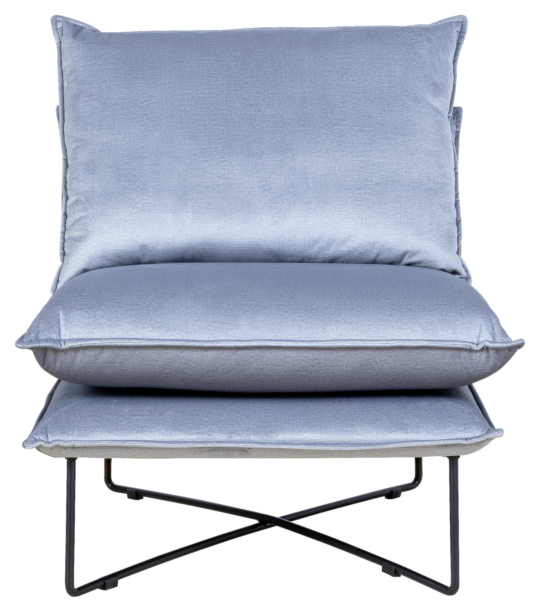 SESSEL in Velours Grau  - Schwarz/Grau, Design, Textil/Metall (72/84/90cm) - Hom`in