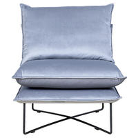 SESSEL in Velours Grau  - Schwarz/Grau, Design, Textil/Metall (72/84/90cm) - Hom`in