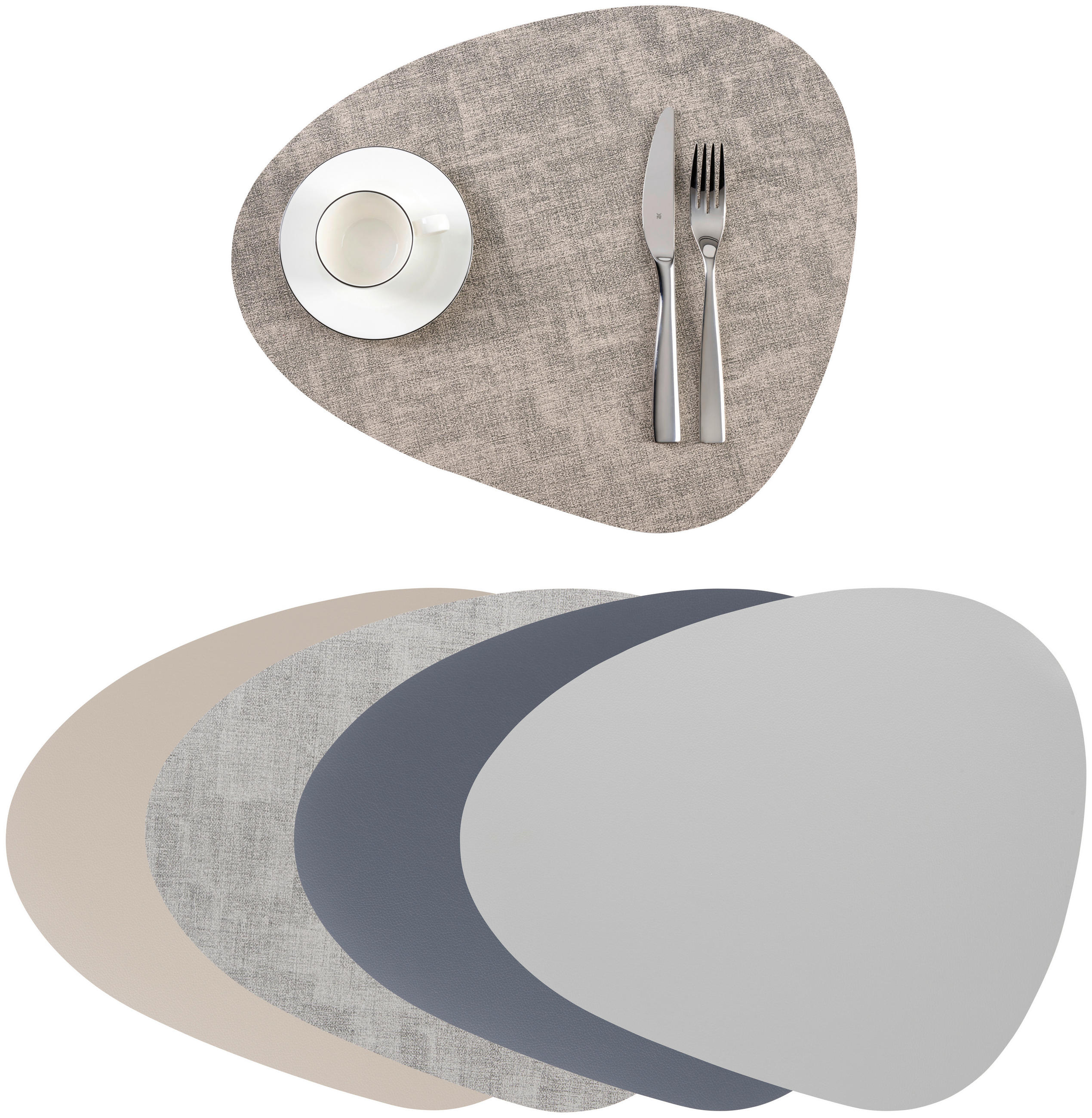 TISCHSET Textil Grau, Dunkelgrau 37/44 cm  - Dunkelgrau/Grau, KONVENTIONELL, Textil (37/44cm) - Esposa