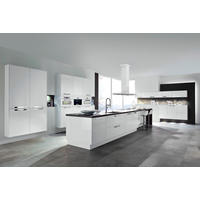 EINBAUKÜCHE  - Weiß, Design, Glas/Holzwerkstoff - Moderano