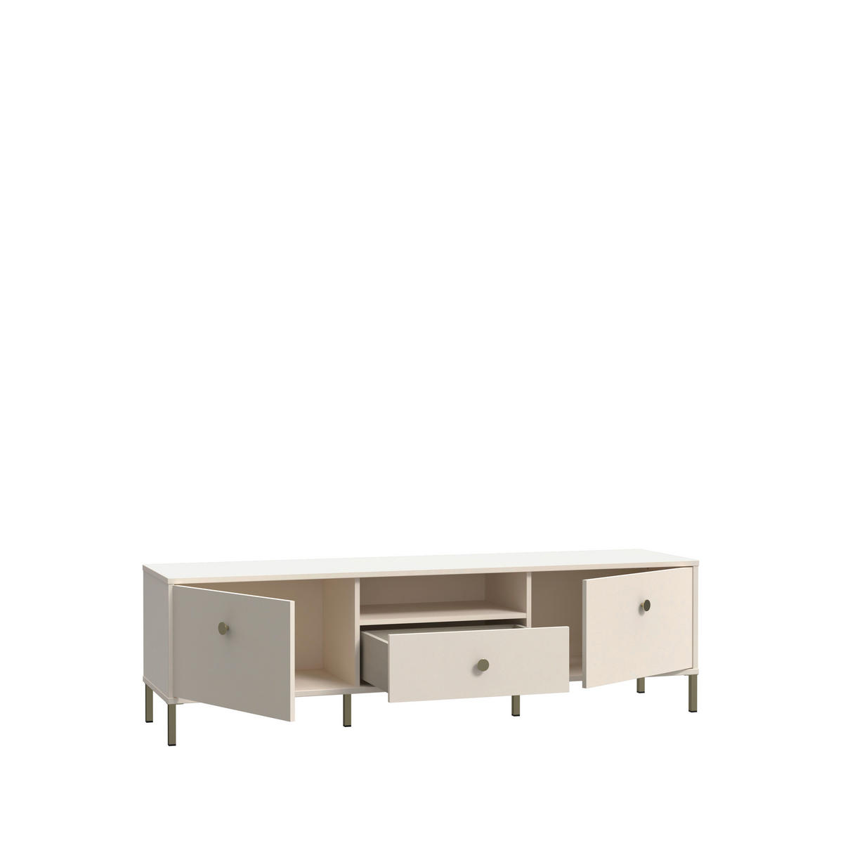 COMODĂ TV 168,4/48/41,5 cm  - auriu/nisipiu, Modern, metal/material pe bază de lemn (168,4/48/41,5cm) - Novel