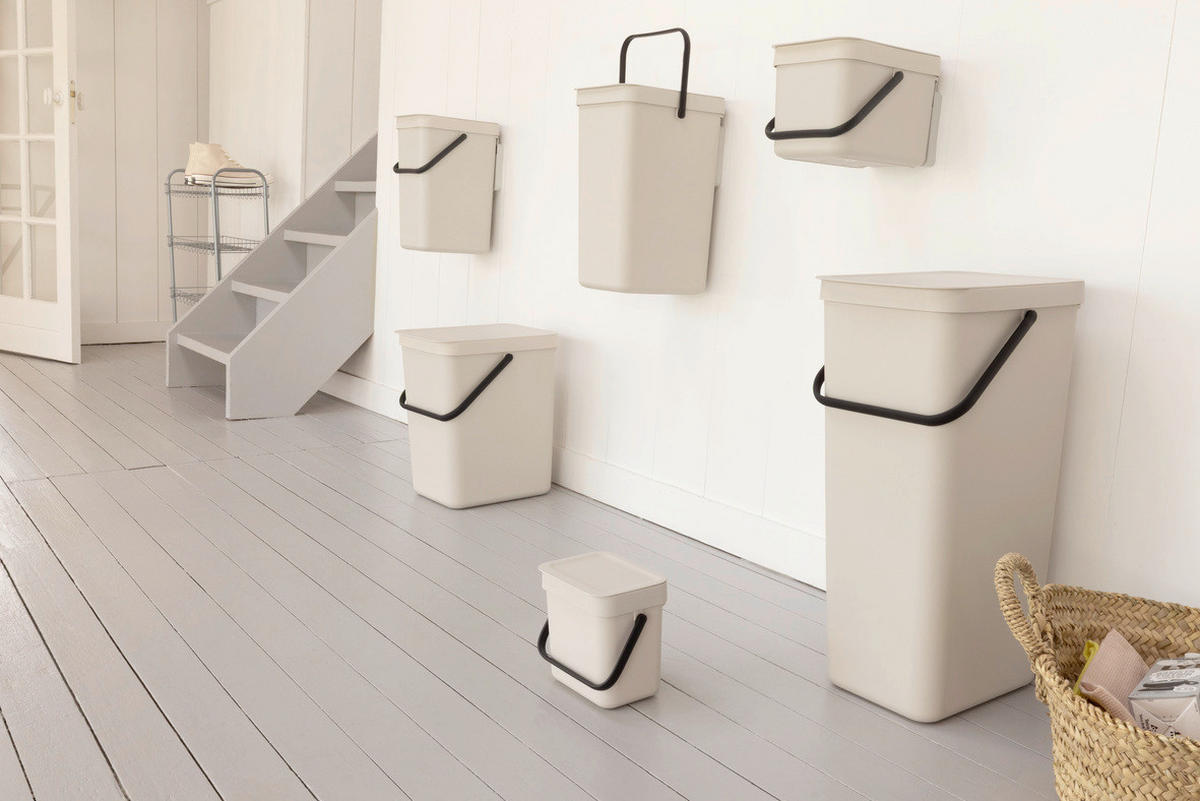 ODPADKOVÝ KOŠ  25 l - béžová, Basics, plast (34,5/40,1/26,80cm) - Brabantia