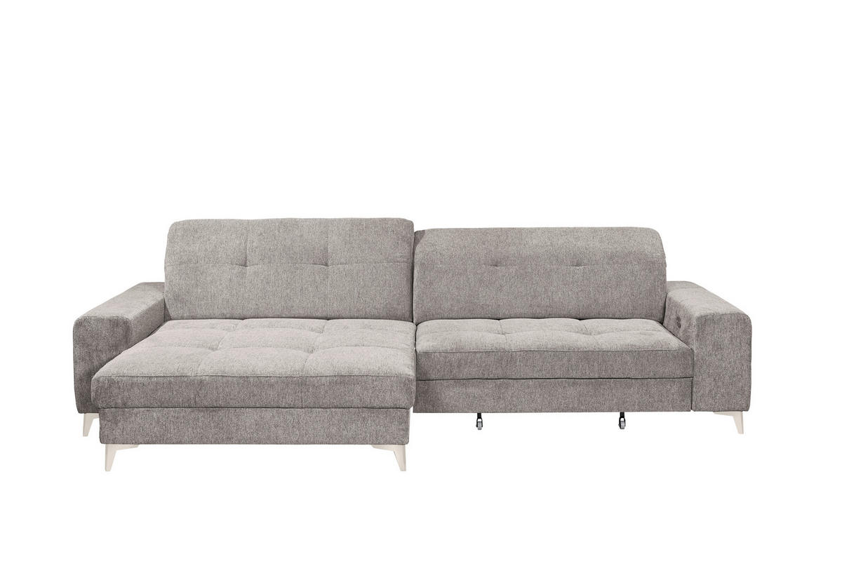 ECKSOFA SORELLA Taupe Mikrovelours Kopfteilverstellung, Sitztiefenverstellung  - Taupe/Kaschmir, Design, Kunststoff/Textil (182/328cm) - MID.YOU