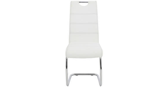 SCHWINGSTUHL  in Lederlook  - Chromfarben/Weiß, Design, Textil/Metall (43/98/59cm) - Carryhome