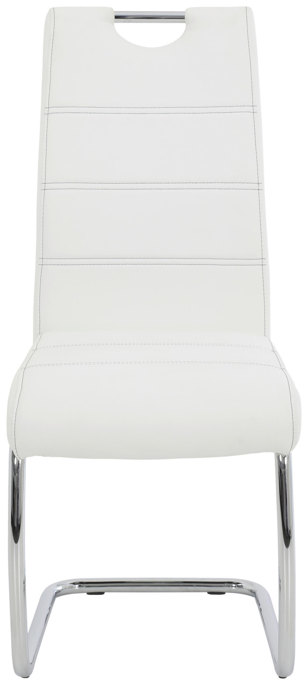 SCHWINGSTUHL  in Lederlook  - Chromfarben/Weiß, Design, Textil/Metall (43/98/59cm) - Carryhome