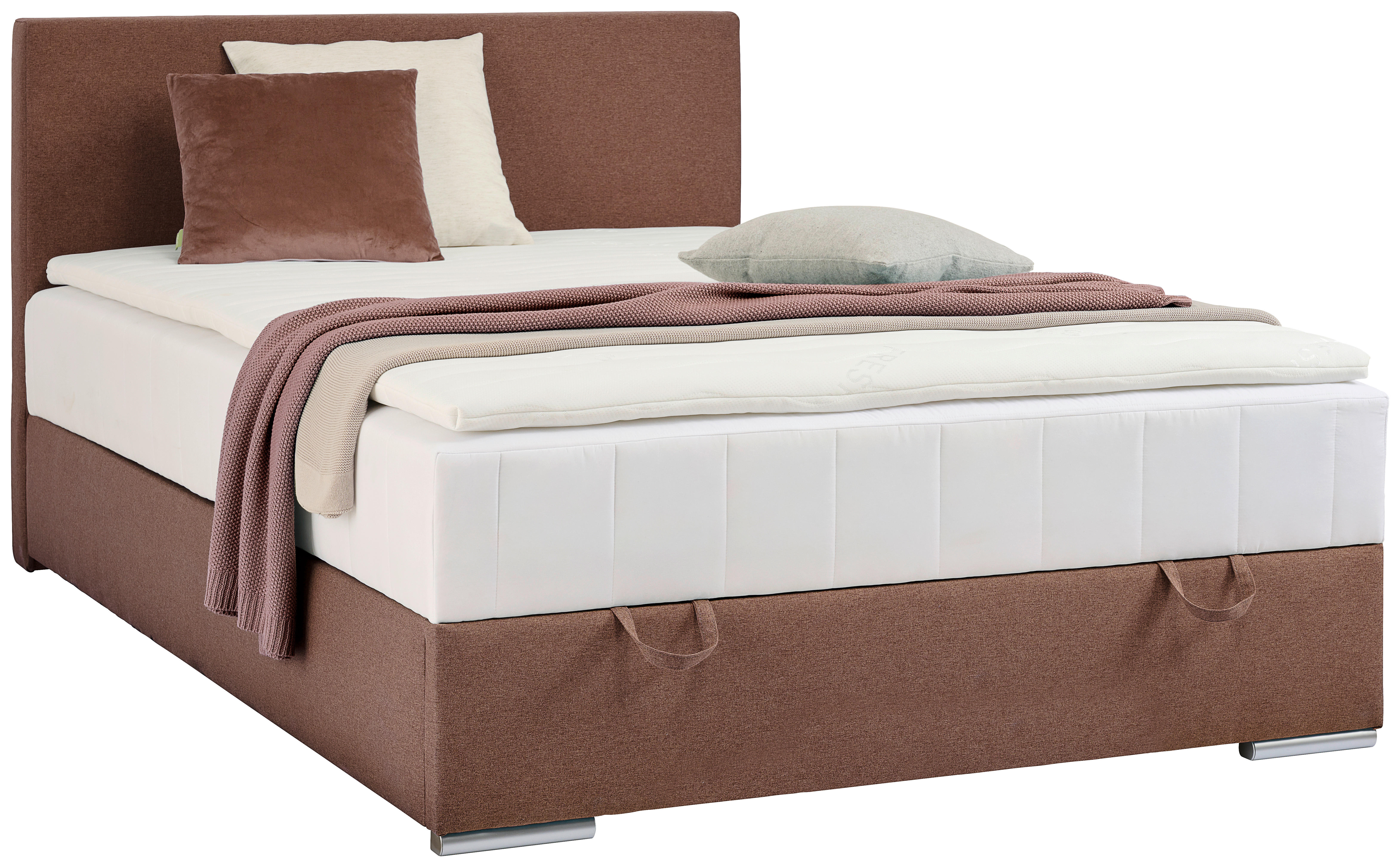 BOXBETT 90/200 cm  in Braun  - Chromfarben/Braun, KONVENTIONELL, Kunststoff/Textil (90/200cm) - Boxxx