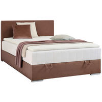 BOXBETT 90/200 cm  in Braun  - Chromfarben/Braun, Konventionell, Kunststoff/Textil (90/200cm) - Carryhome