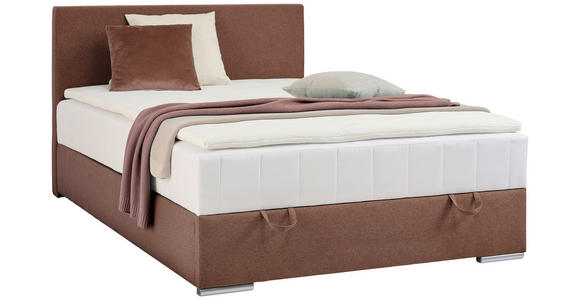 BOXBETT 90/200 cm in Braun - Chromfarben/Braun, KONVENTIONELL, Kunststoff/Textil (90/200cm) - Carryhome
