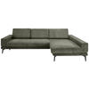 ECKSOFA Olivgrün Chenille  - Schwarz/Olivgrün, KONVENTIONELL, Textil/Metall (294/184cm) - SetOne by Musterring
