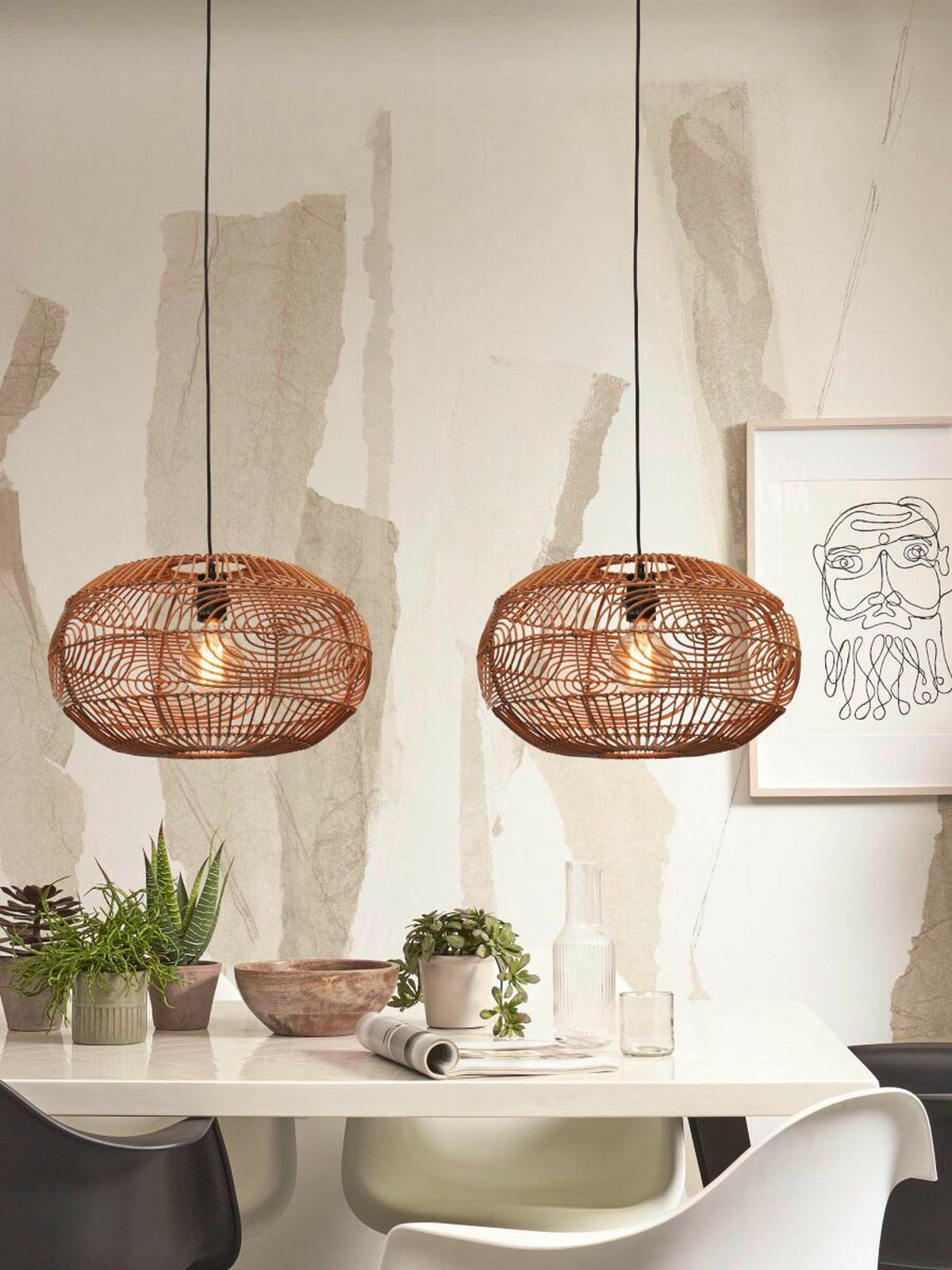 HÄNGELEUCHTE GOOD&MOJO  48/30 cm   - Naturfarben, Trend (48/30cm) - Good & Mojo