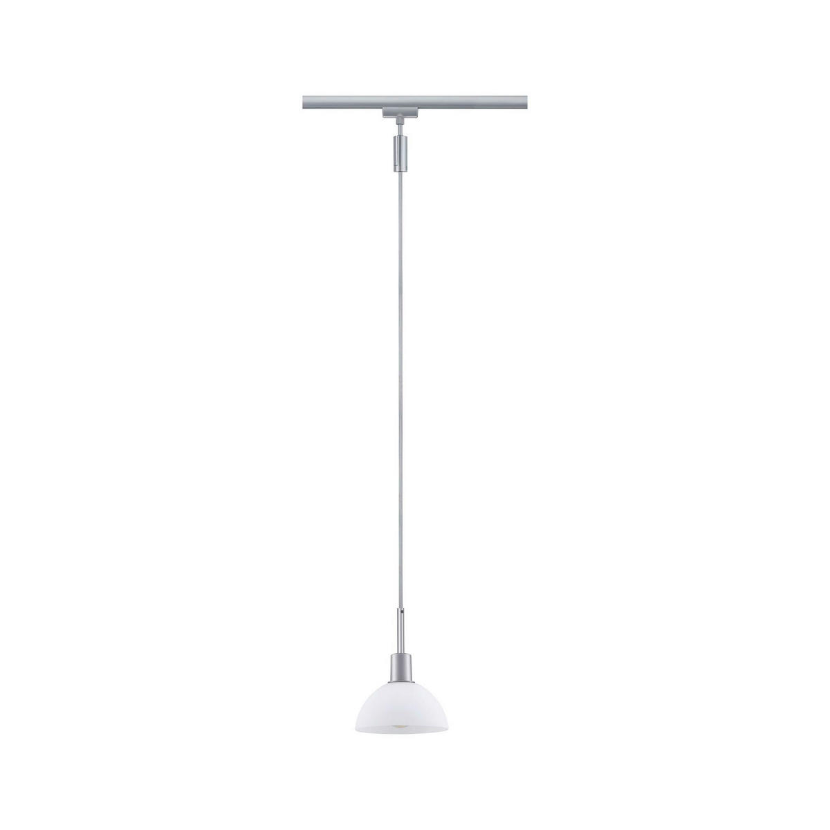 SCHIENENSYSTEM-HÄNGELEUCHTE Sarrasani 14/140 cm   - Chromfarben/Opal, Basics, Glas/Metall (14/140cm) - Paulmann