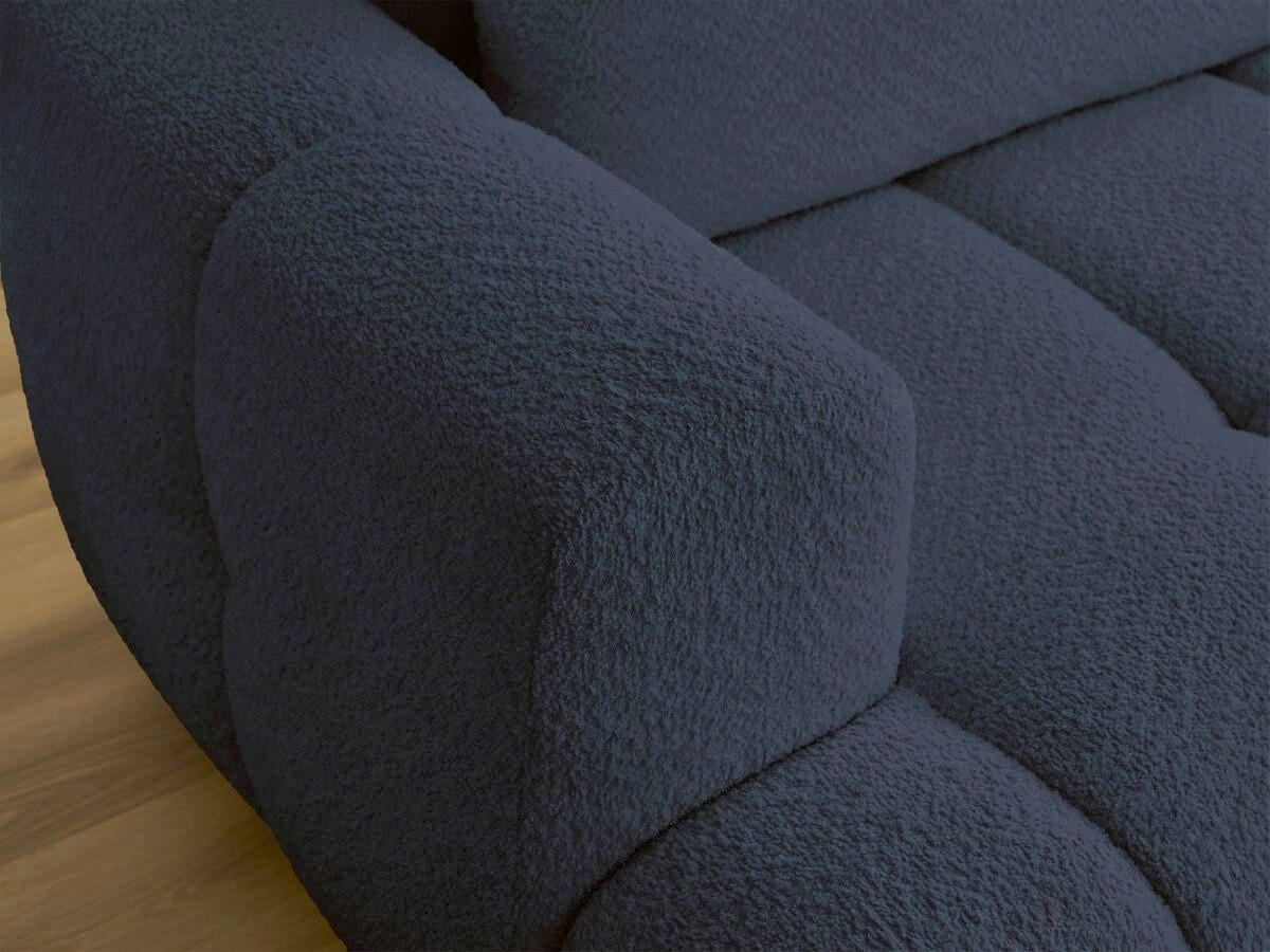 ECKSCHLAFSOFA FUJI Bouclé Dunkelblau  inkl.  - Schwarz/Dunkelblau, MODERN, Kunststoff/Textil (292/160cm)