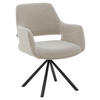 ARMLEHNSTUHL  Stoffauswahl, Sitzfläche 180° drehbar, automatische Rückholfunktion Bouclé  - Schwarz/Naturfarben, Design, Textil/Metall (62/83/62cm) - Musterring