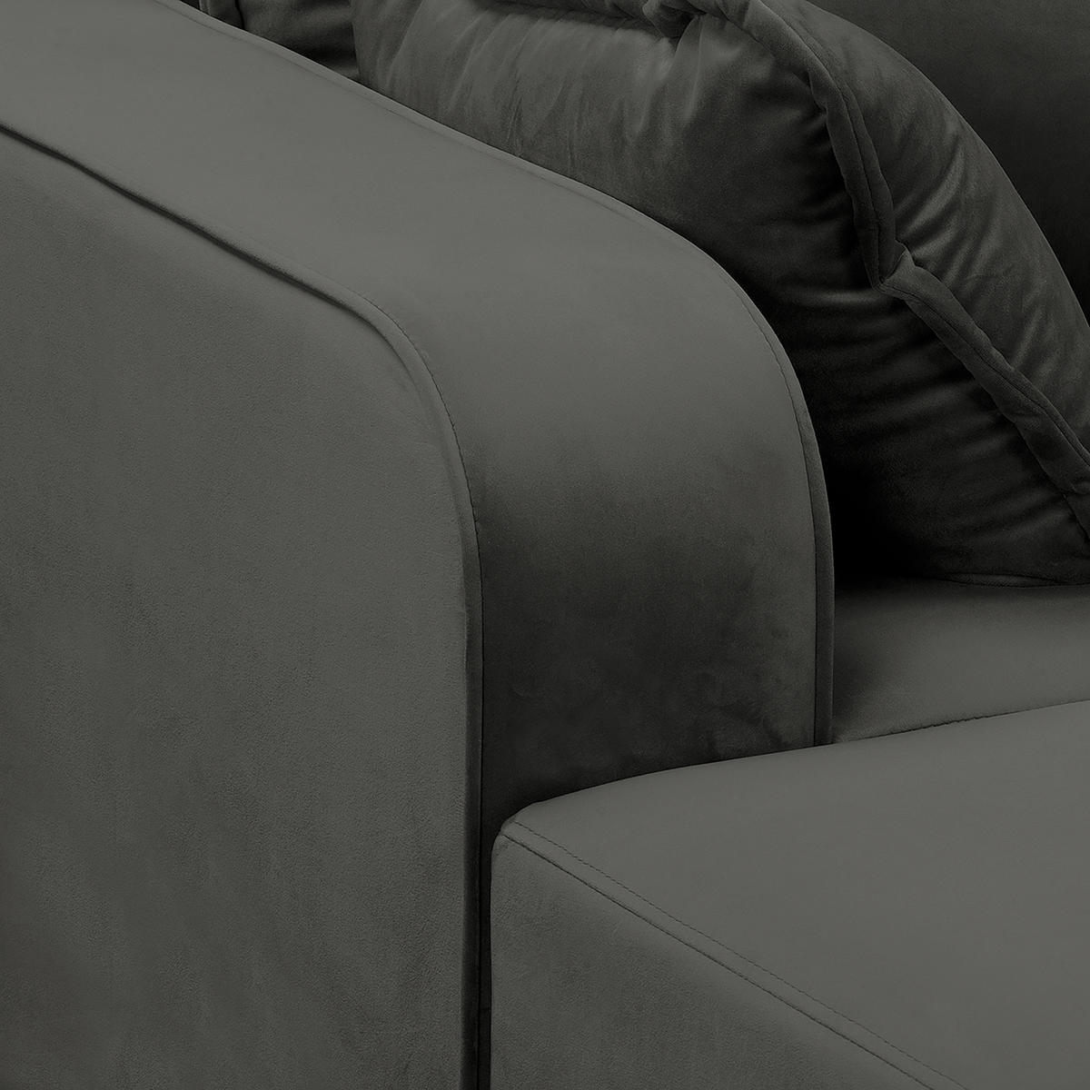 ECKSOFA in Mikrofaser Dunkelgrau  150/230 cm  - Wengefarben/Dunkelgrau, Design, Holz/Textil (150/230cm) - Livetastic
