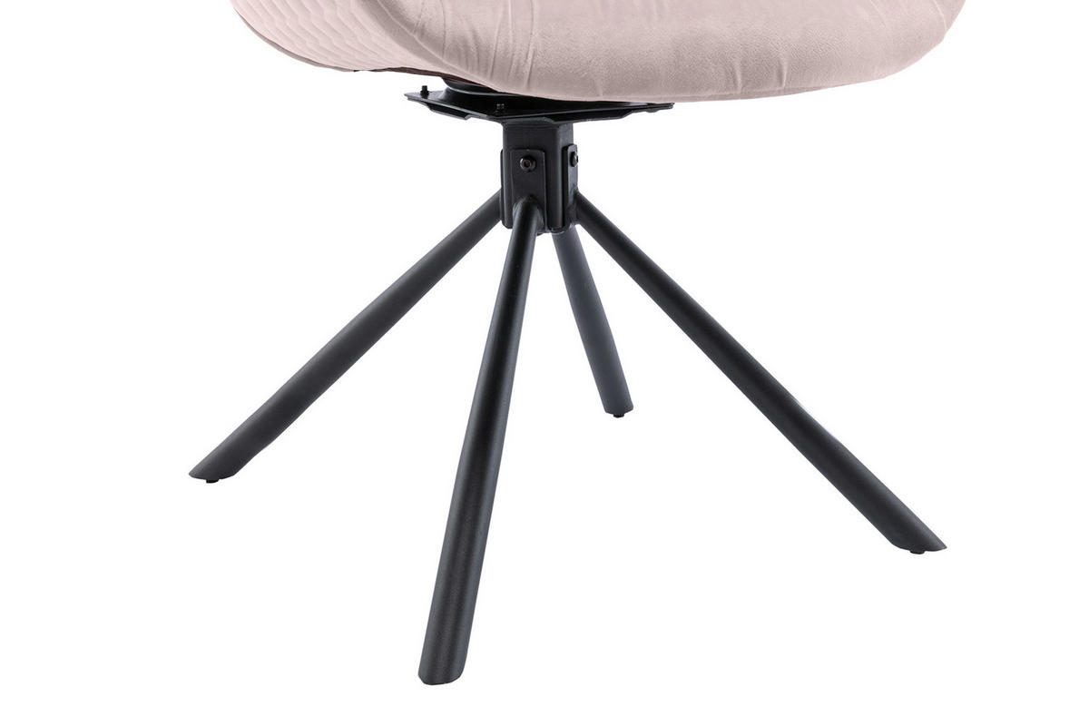 ARMLEHNSTUHL  in Samt  - Schwarz/Rosa, MODERN, Textil/Metall (64/82/63cm) - Livetastic