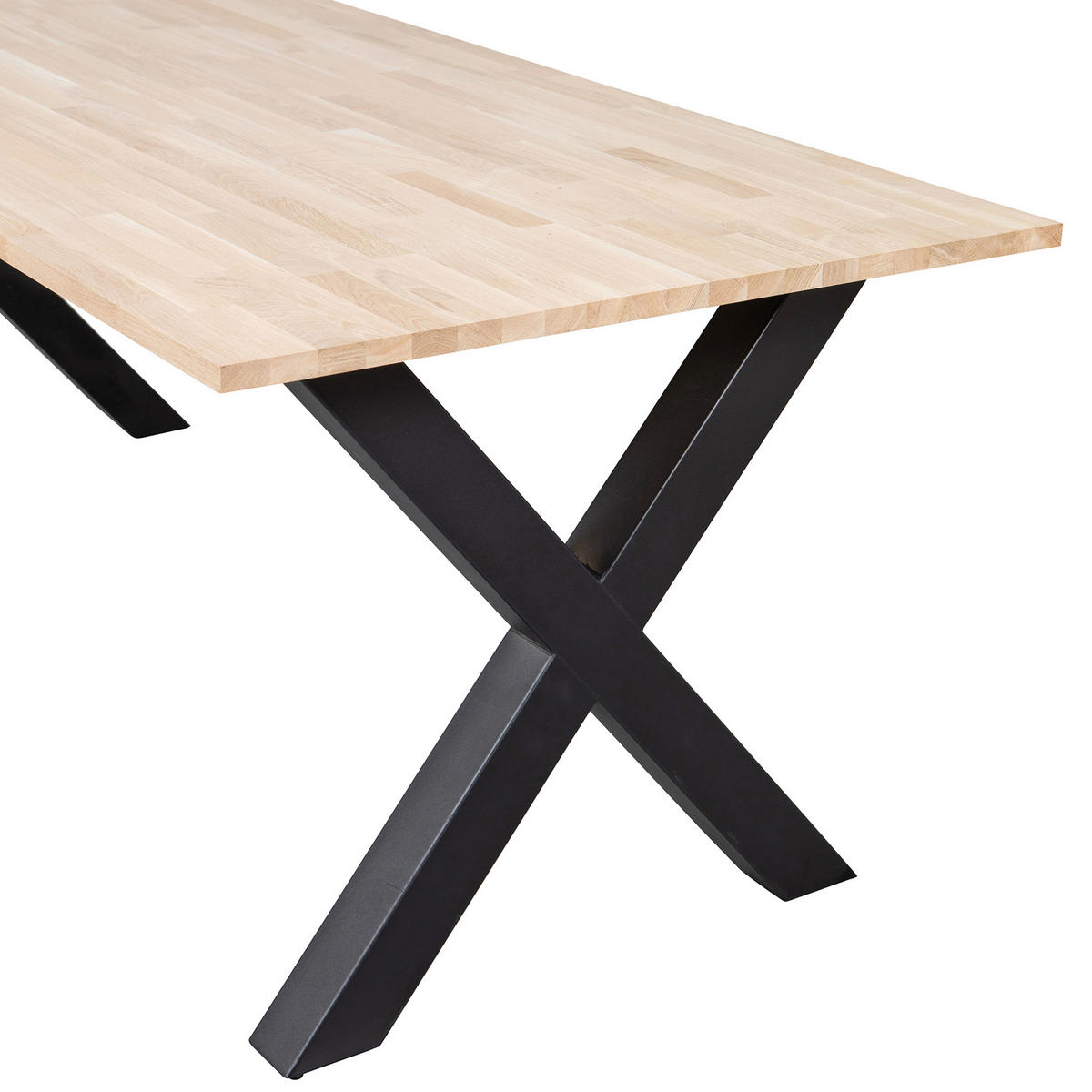 ESSTISCH in Holz 200/90/75 cm  - Eichefarben/Schwarz, Design, Holz/Metall (200/90/75cm) - Livetastic