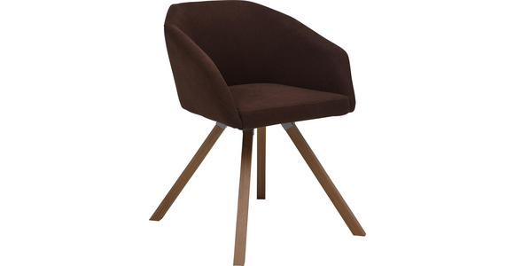 STUHL Flachgewebe Eiche massiv Braun, Eichefarben - Eichefarben/Braun, Design, Holz/Textil (62/81/56cm) - Dieter Knoll