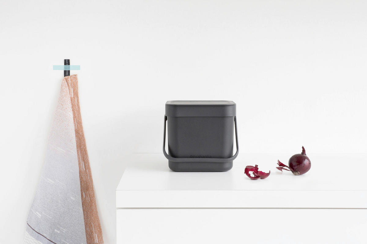 KOŠ ZA SMETI - siva/črna, Basics, umetna masa (13.9/17.4/18.8cm) - Brabantia