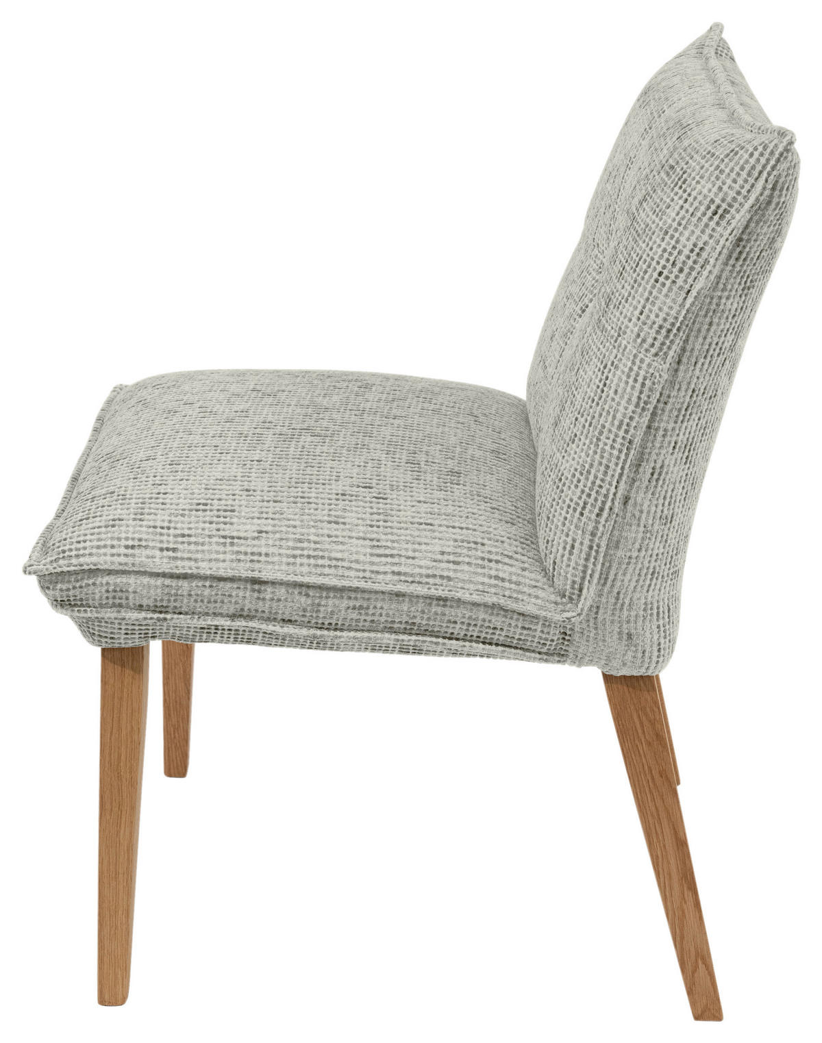 STUHL Chenille Eichefarben, Hellgrau Eiche massiv  - Eichefarben/Hellgrau, KONVENTIONELL, Holz/Textil (52/86/65cm) - Valdera
