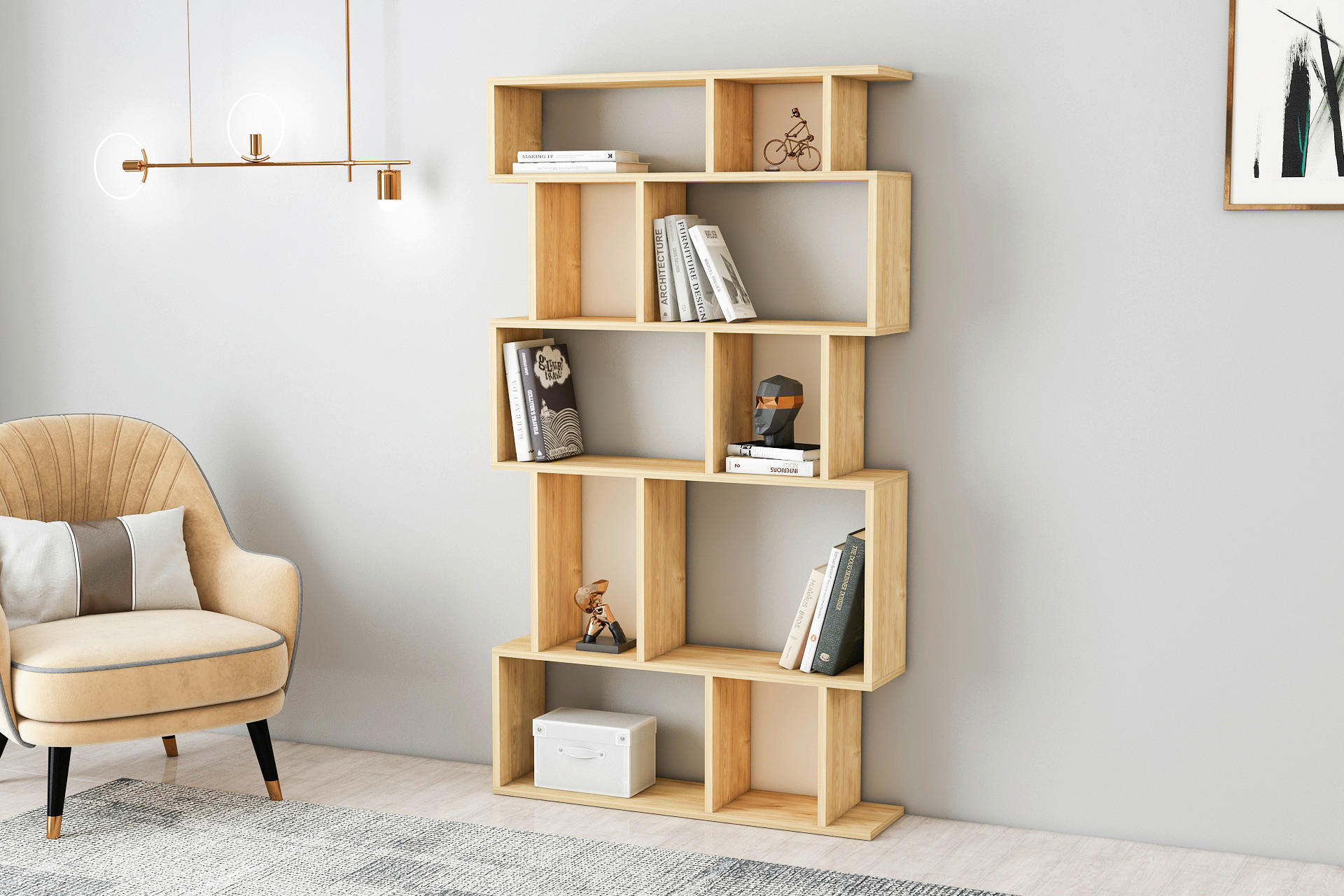 REGAL  90/160/22 cm Eichefarben  - Eichefarben, Design, Holzwerkstoff (90/160/22cm) - Livetastic