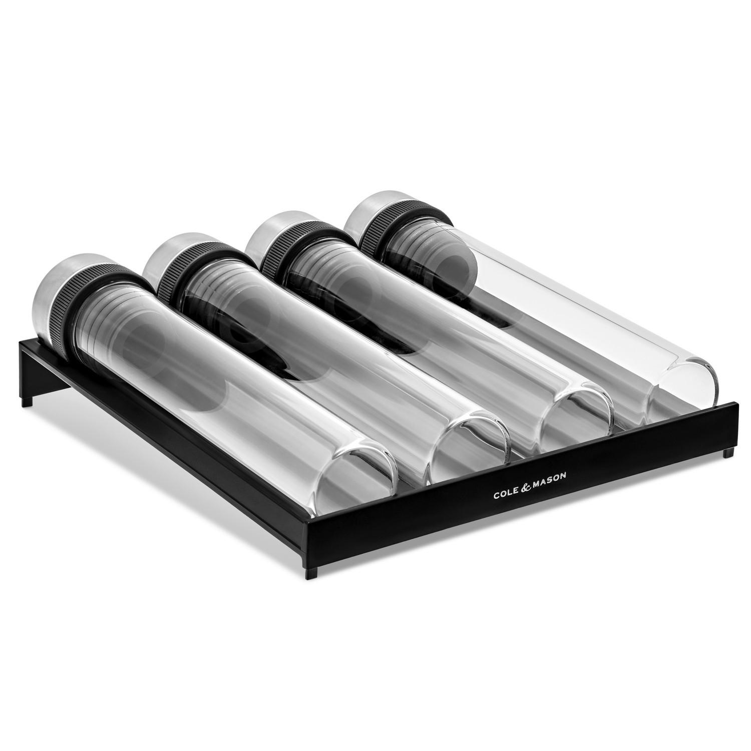 GEWÜRZBEHÄLTER - Klar/Schwarz, Basics, Glas/Kunststoff (19,5/18,5/6,5cm) - AdHoc