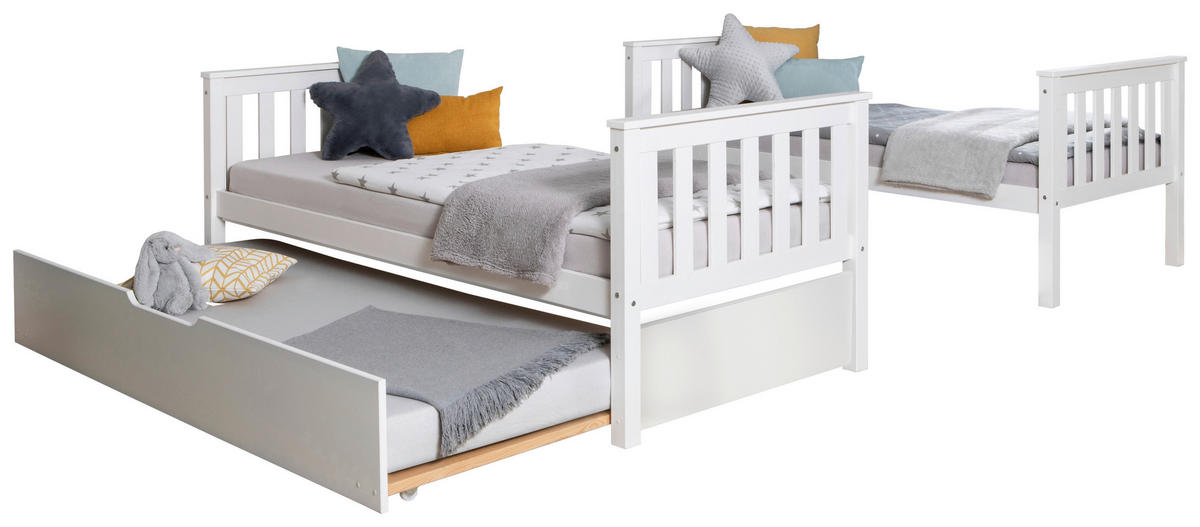 ETAGENBETT - Weiß, MODERN, Holz (90/200cm) - MID.YOU