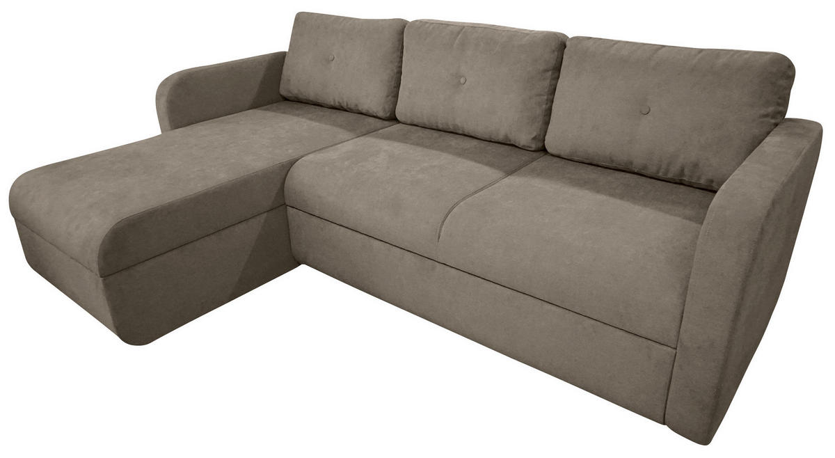 KUTNA GARNITURA tekstil  taupe   - crna/taupe, Trend, tekstil/plastika (214/144cm) - Livetastic