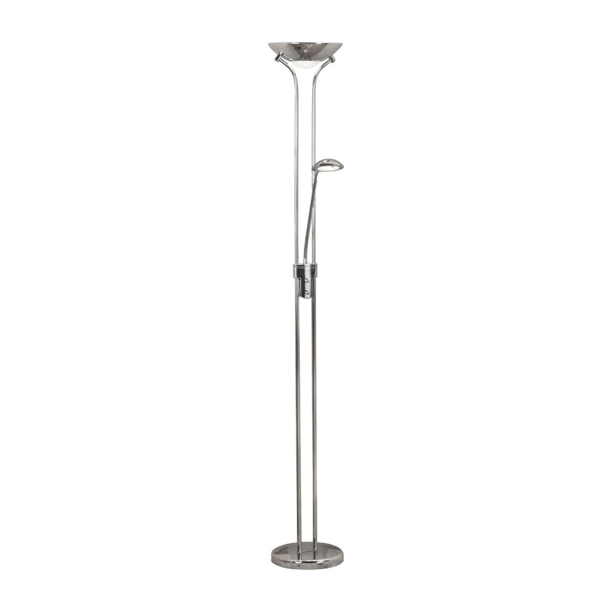 LED-STEHLEUCHTE 25.4/180 cm    - Chromfarben, Basics, Glas/Kunststoff (25.4/180cm)