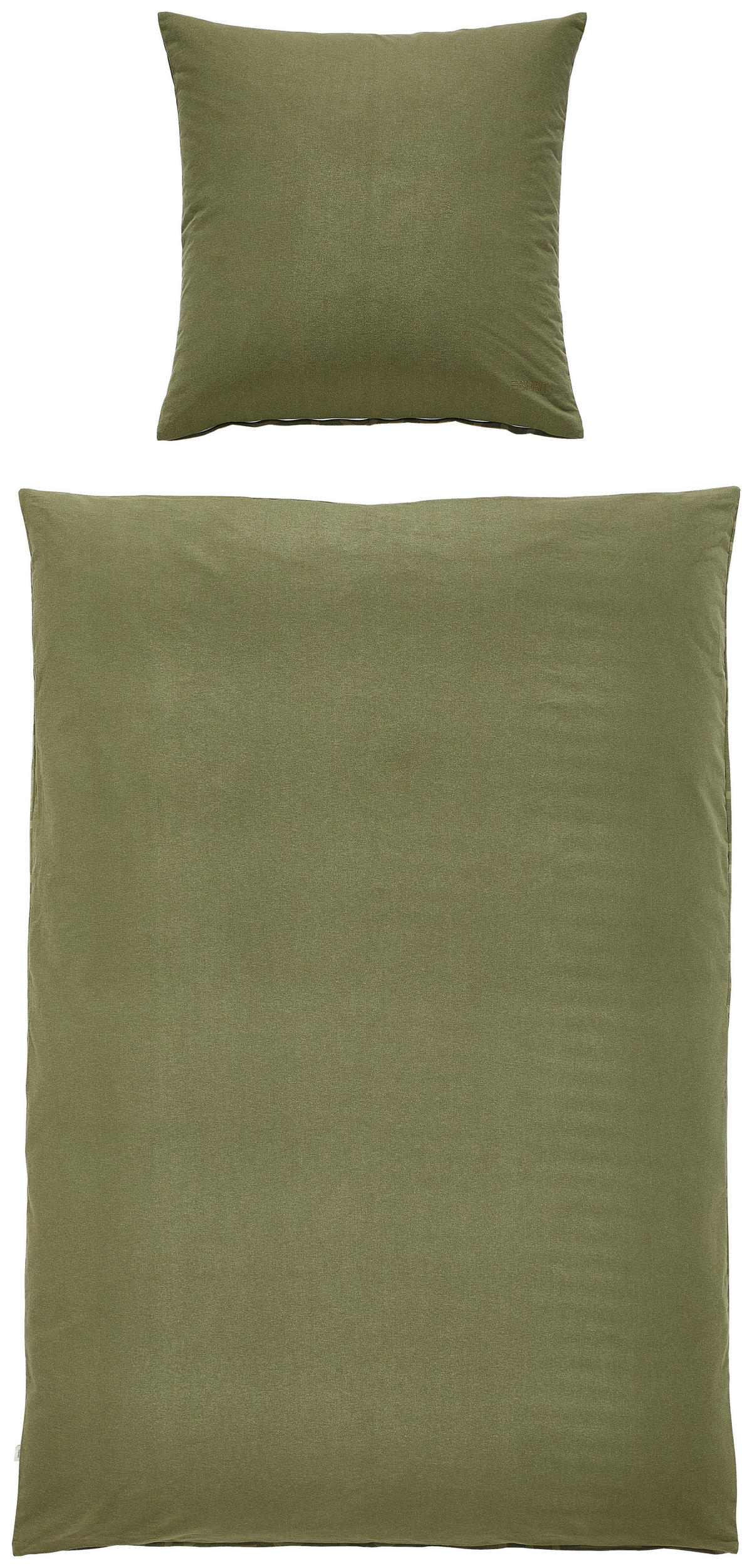 WENDEBETTWÄSCHE 2-teilig E-SCATTERBIG Flanell 135/200 cm  - Olivgrün, Basics, Textil (135/200cm) - Esprit