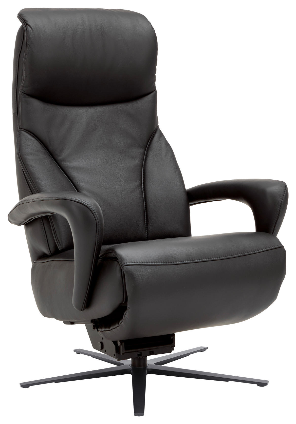 RELAXSESSEL in Leder Schwarz  - Anthrazit/Schwarz, Design, Leder/Metall (75/106/88cm) - Dieter Knoll