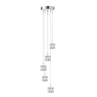 LED-HÄNGELEUCHTE Ice Cube 18/116 cm   - Chromfarben, Design, Glas/Metall (18/116cm) - Searchlight