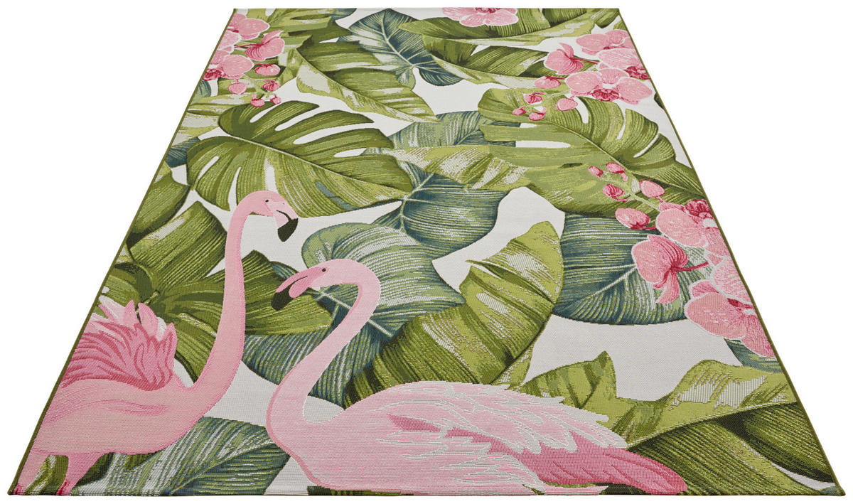 OUTDOORTEPPICH 200/285 cm Flair Multicolor, Rosa  - Multicolor/Rosa, Design, Kunststoff (200/285cm)
