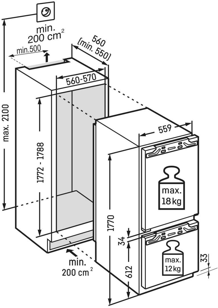 KÜHLSCHRANK 55,9/177/54,6 cm  - Weiß, Basics, Kunststoff/Metall (55,9/177/54,6cm) - Liebherr