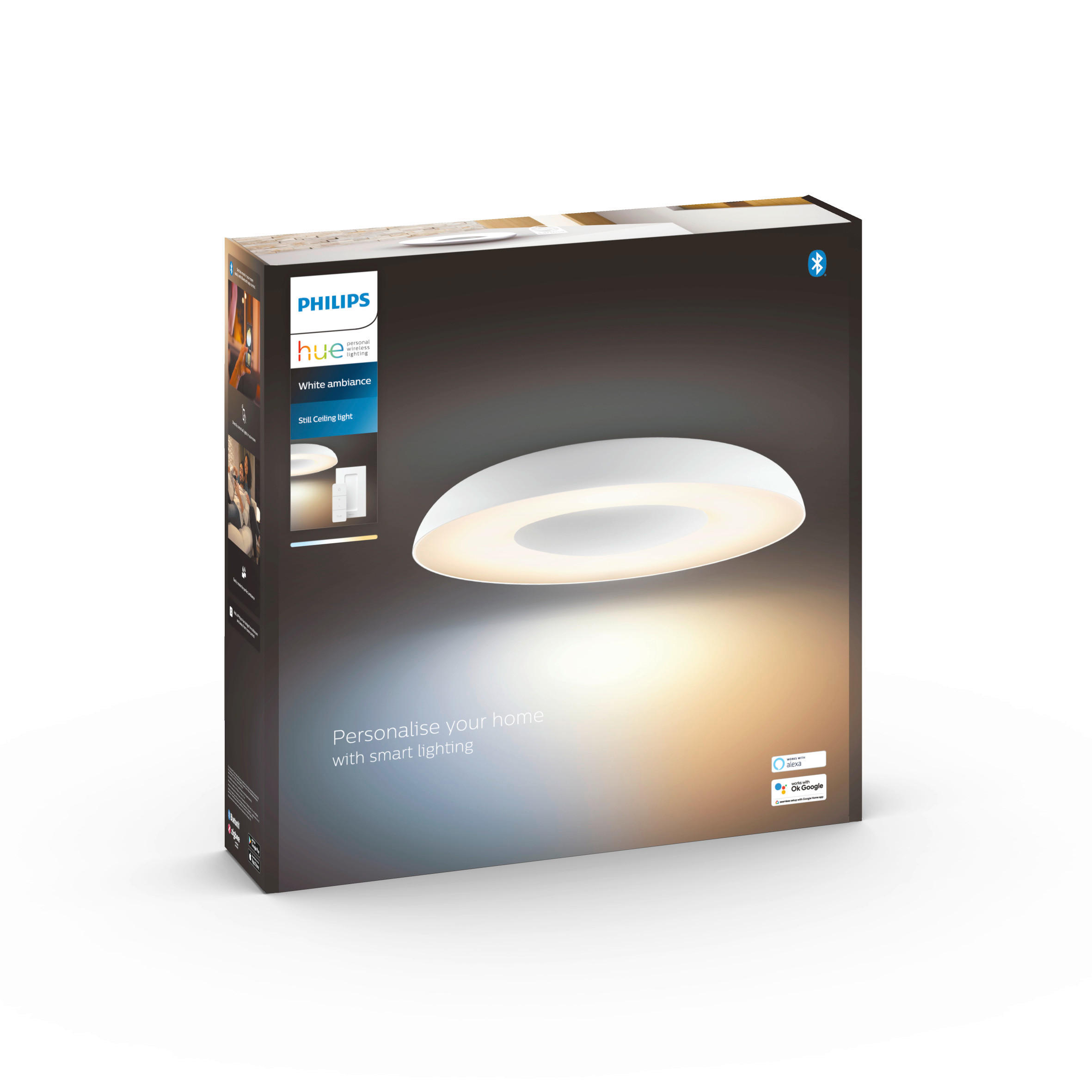 Thumbnail - Philips HUE Led-Deckenleuchte White Ambiance Still, Weiß, Metall, F, 7.1 cm, Smartphone-Steuerung, Lampen & Leuchten, In...