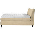 BOXSPRINGBETT 160/200 cm,  in Beige, gepolstertes Kopfteil, Topper, Matratzen, H3 + H4 = fest + sehr fest  - Beige/Schwarz, Trend, Holz/Textil (160/200cm) - Esposa