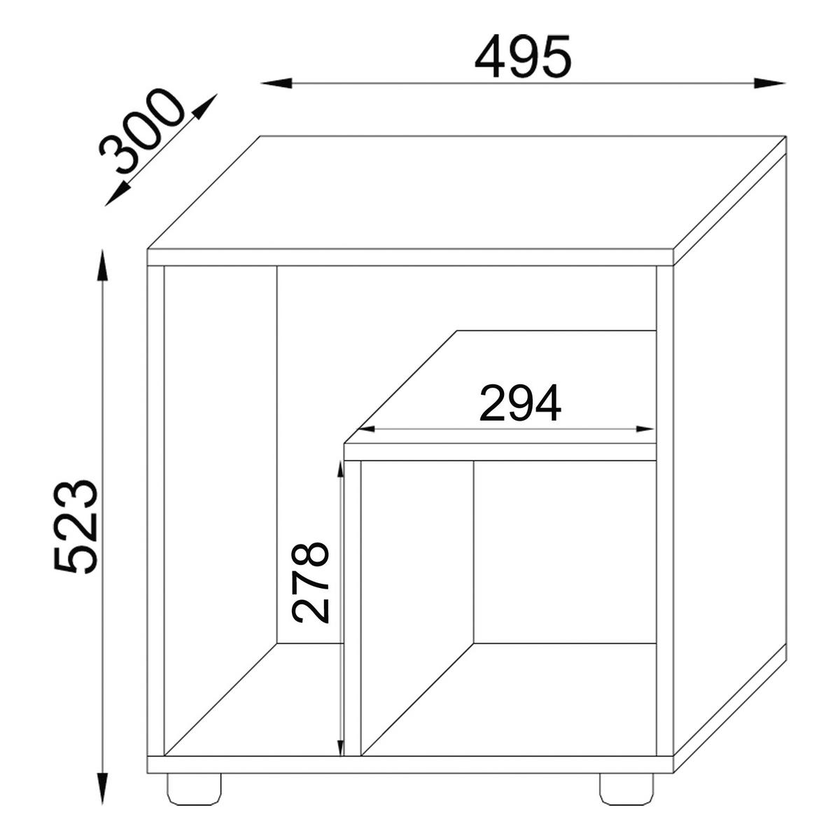 Beistelltisch in Buche Dekor in Holzwerkstoff 30/50/55 cm  - Buchefarben/Schwarz, Basics, Holzwerkstoff (30/50/55cm) - MID.YOU