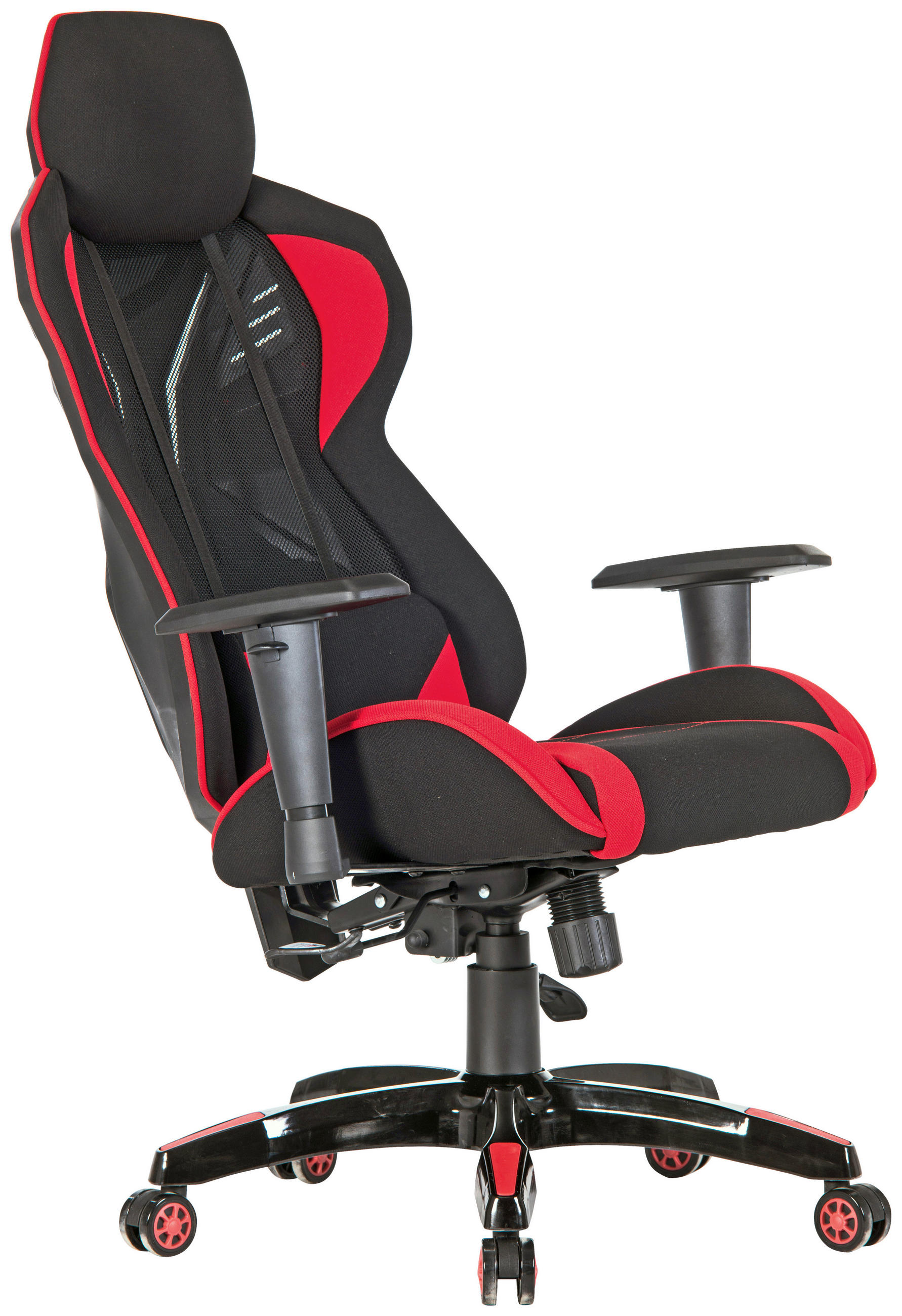 GAMING STOLICA crvena, crna metal, plastika, tekstil - crna/crvena, Design, metal/tekstil (67/130(140)/68cm) - Xora