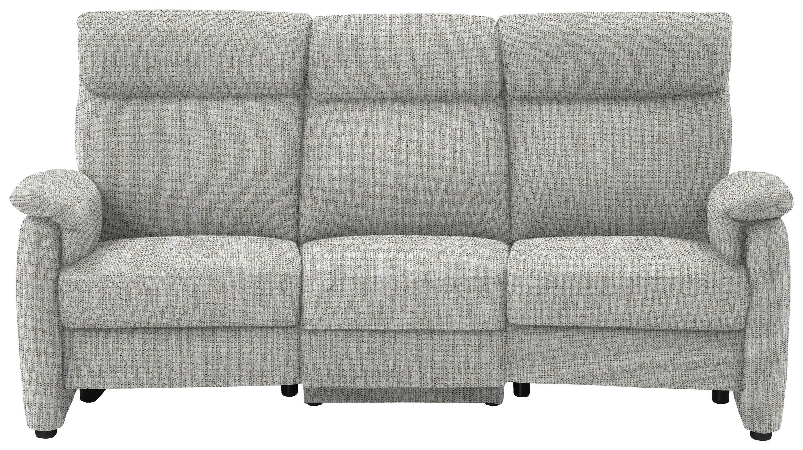 TRAPEZSOFA in Flachgewebe Silberfarben  - Silberfarben/Schwarz, KONVENTIONELL, Textil/Metall (219/107/97cm) - Pure Home Comfort