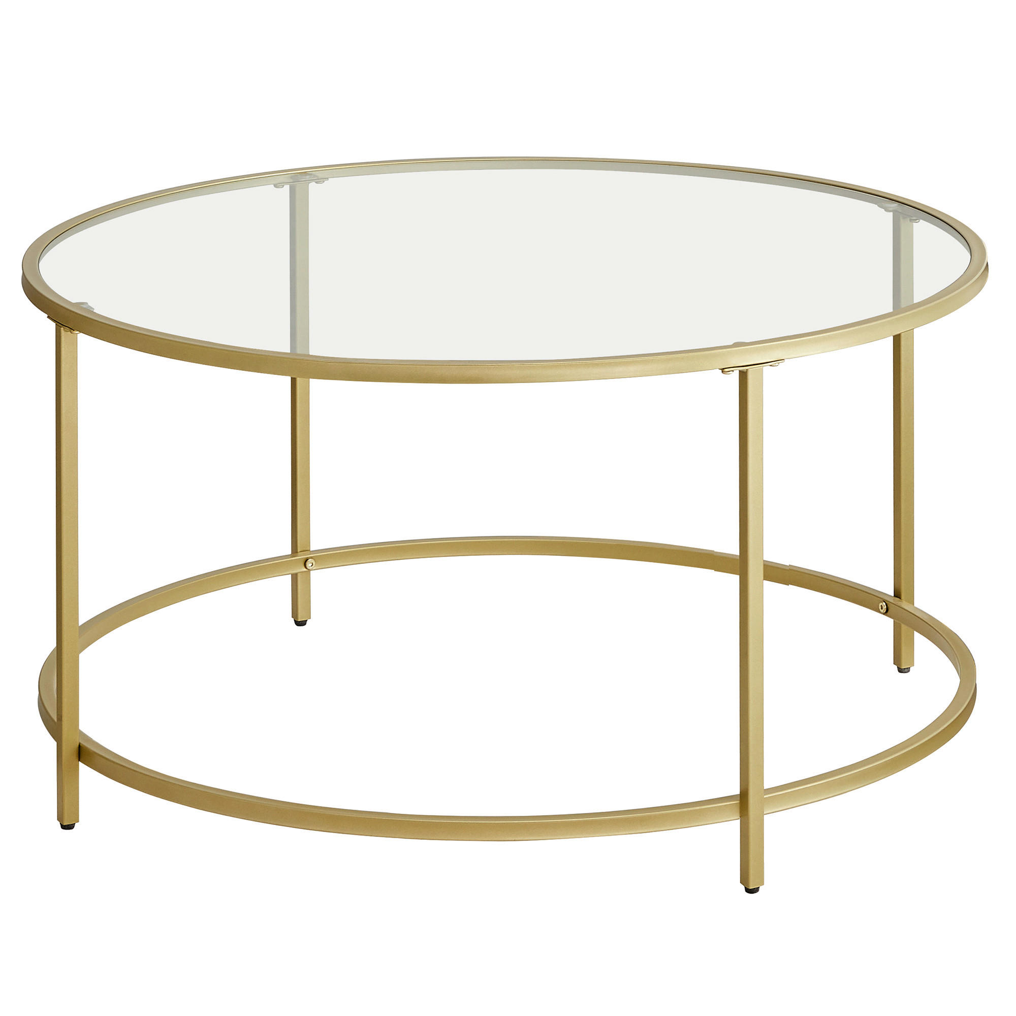Boxxx Couchtisch Klar, Gold 84x45.5x84 cm