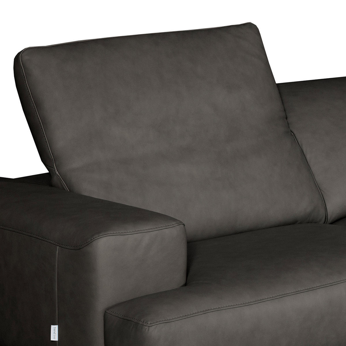 ECKSOFA  in Echtleder Schwarz  295/187 cm  - Chromfarben/Schwarz, Design, Leder/Metall (295/187cm) - Livetastic