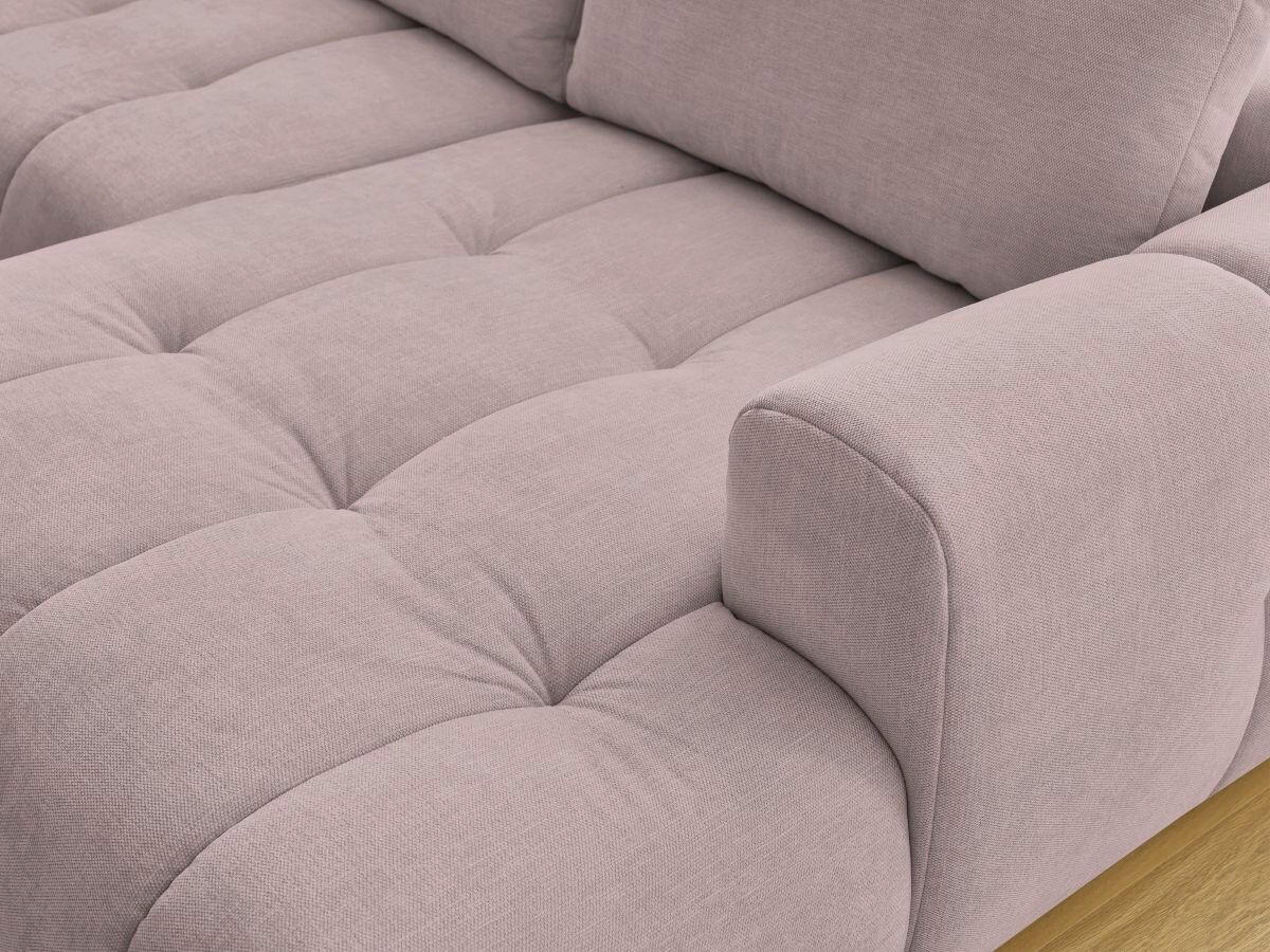 WOHNLANDSCHAFT  FUJI  Pink Leinenoptik  - Pink/Schwarz, MODERN, Kunststoff/Textil (204/377/160cm)