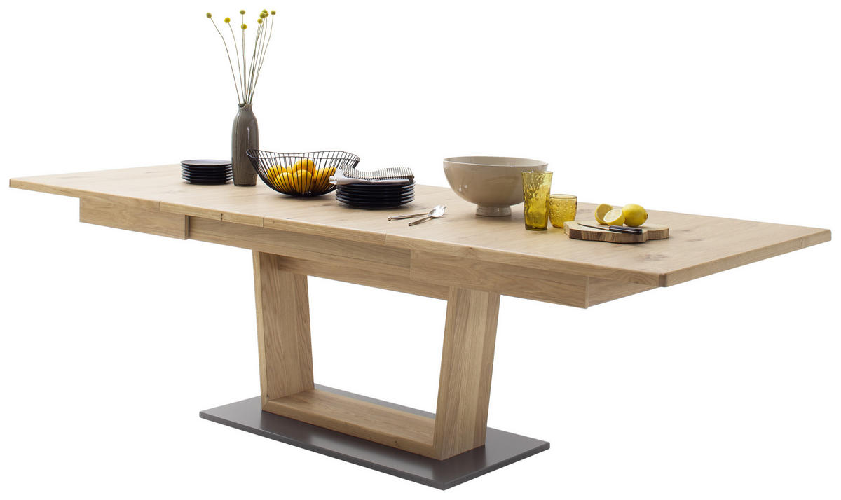 MATBORD i trä, trämaterial 180-280/100/77 cm   - svart/ekfärgad, Design, trämaterial/trä (180-280/100/77cm) - Livetastic