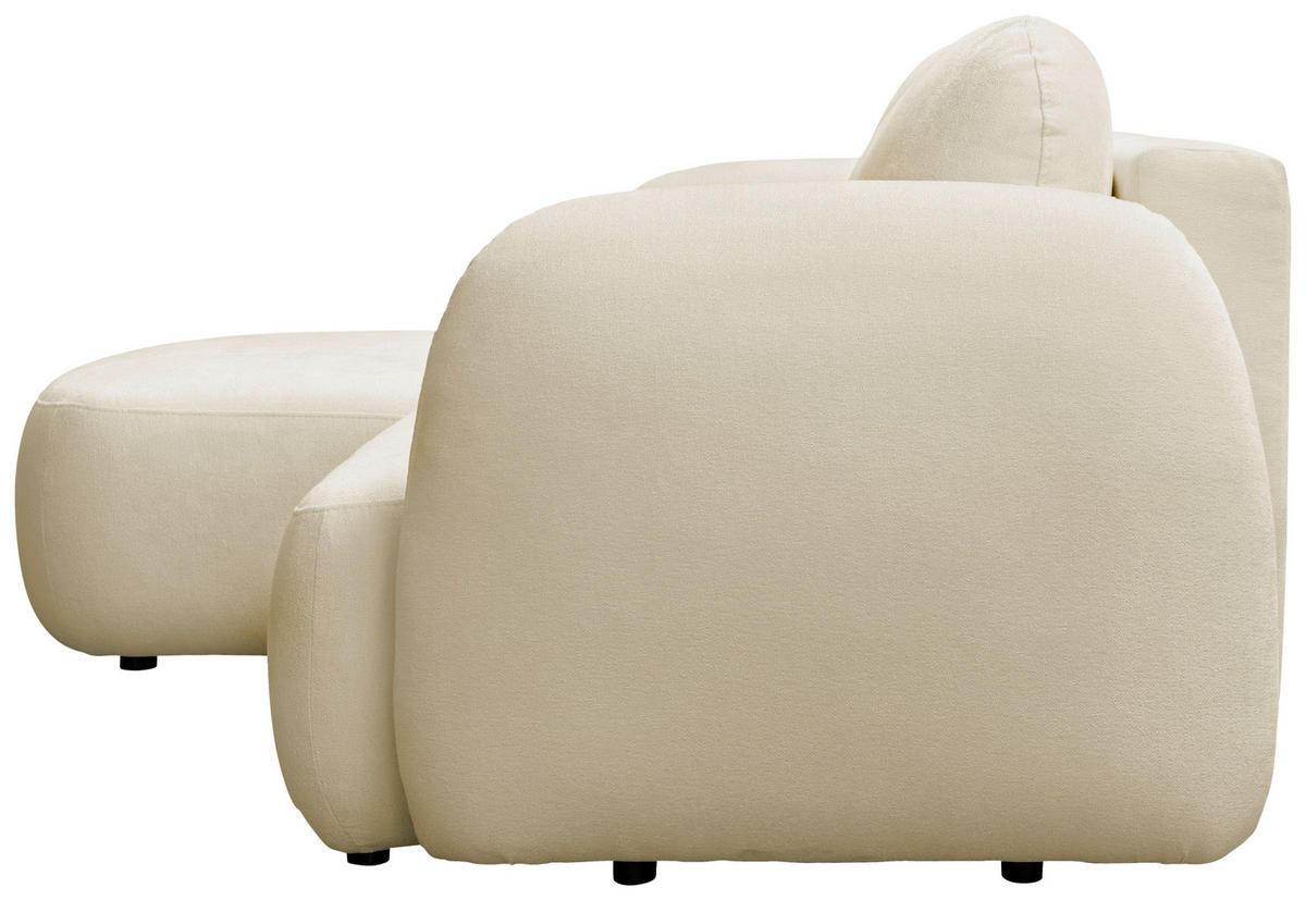 ECKSOFA VELU Creme Chenille  - Creme/Schwarz, Design, Textil (175/270cm) - MID.YOU