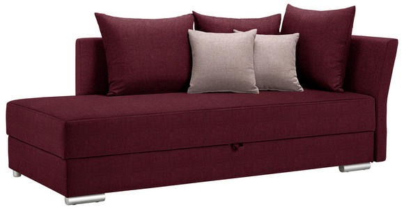 LIEGE in Webstoff Bordeaux - Chromfarben/Bordeaux, Design, Kunststoff/Textil (220/93/100cm) - Xora