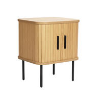 NACHTTISCH 45/55/40 cm  - Schwarz/Naturfarben, Design, Holzwerkstoff/Metall (45/55/40cm) - Livetastic