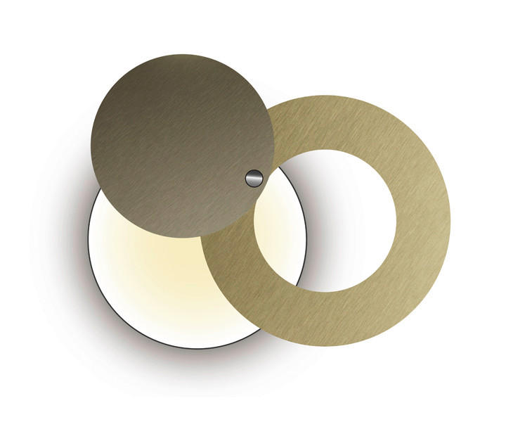 LED-DECKENLEUCHTE Chart 28/28/10,3 cm   - Messingfarben/Bronzefarben, Design, Kunststoff/Metall (28/28/10,3cm) - Grossmann