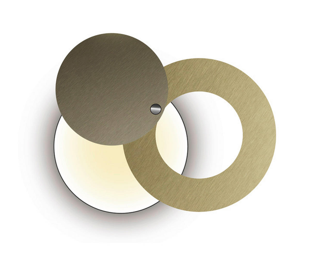 LED-DECKENLEUCHTE Chart 28/28/10,3 cm   - Messingfarben/Bronzefarben, Design, Kunststoff/Metall (28/28/10,3cm) - Grossmann